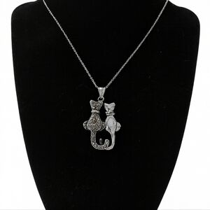 Cat Couple Pendant Necklace